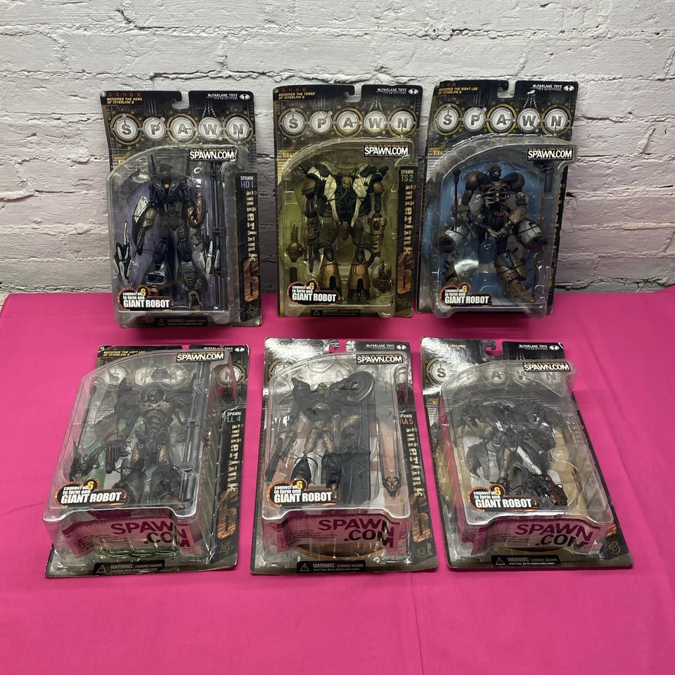 Conjunto completo de 6 bonecos de ação robô SPAWN INTERLINK 6 Series 18 McFarlane Toys - Imagem 1 de 4