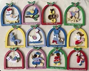 Vintage Lillian Vernon 12 Tage Weihnachten Holzschmuck in Box EUC - Bild 1 von 8