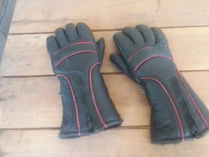 SUPER NICE BLACK LEATHER GAUNTLET TYPE GLOVES....SIZE XL - Picture 1 of 3