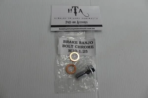 CHROME BRAKE BANJO BOLT SINGLE , M10-1.25 - Foto 1 di 4