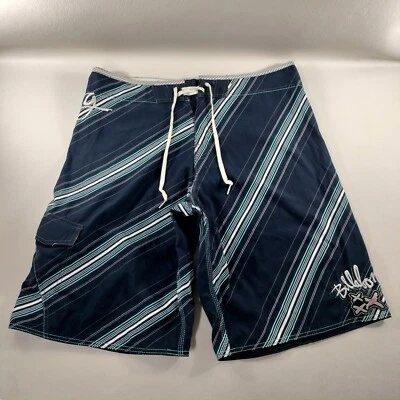 Pantalones Cortos De Colección Billabong Supreme Board Azul Rayas Para Hombre Talla 36 Pro Surfer Retro Foto 1 de 4