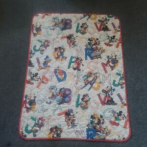Vintage Walt Disney Mickey Mouse Goofy Baby ABC Comforter Blanket Dundee  