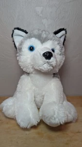 Peluche Aurora Grigio Bianco Occhi Blu Lupo Husky Cane Morbido 12” 2017 - Foto 1 di 9