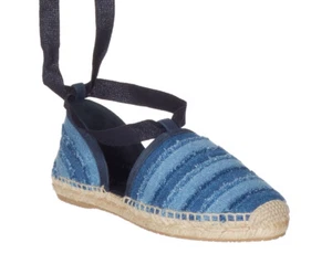 Jimmy Choo Women's Blue Denim Lace Up 'Dolphin' Espadrille Flats Shoes - Blue... - Picture 1 of 7
