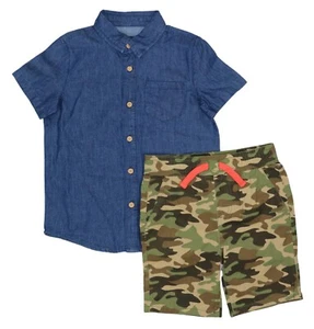 Joe's Jeans Toddler Boys 4T 2-Piece Button Down Shirt & Camo Shorts Set NWT - Picture 1 of 1