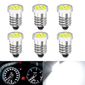 6x White E10 Gauge Dash Instrument LED Bulbs Screw In Upgrade For Smiths - Picture 1 of 5