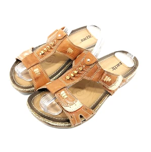 Earth Abaca Henna braune beige Damensandalen aus Leder Größe 6,5 B KM S15 - Bild 1 von 12