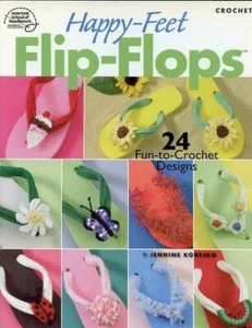 NEW CROCHET HAPPY-FEET FLIP-FLPS 24 FUN DESIGNS - Picture 1 of 2