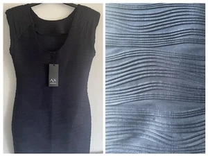AX Paris Navy Blue Ribbed Bodycon Dress – UK Size 10/12 – Elegant & Stretch Fit - Picture 1 of 7