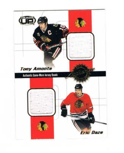 2001-02 Pacific Heads Up Quad Jerseys #6 Amonte/Daze/Thibault/Calder. - Picture 1 of 2