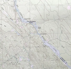 Map Loon Bay Maine New Brunswick 1988 Topograph Geo Survey 1:24000 27x22" TOPO4 - Picture 1 of 3
