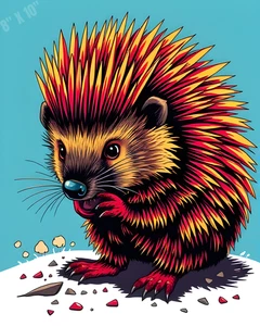 Impresión de arte pop de puercoespín 8x10 - Imagen 1 de 1