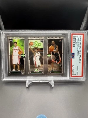 2003-04 Topps Rookie Matrix Milicic, LeBron James, Dwyane Wade PSA 8 Rookie RC Foto 1 de 2