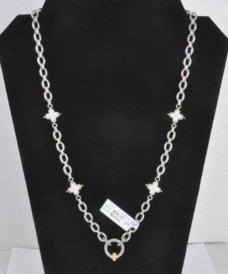 Barbara Bixby 纯银 18K 金色白色珍珠母花卉项链 — 第 1/4 张图片