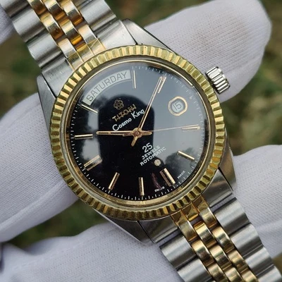 Reloj Hombre Vintage Tinoni Cosmo King President Automático 737-360 ''Esfera Negra'' Foto 1 de 4