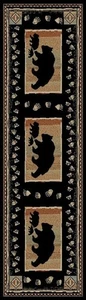 Rug Empire Take the Lead Rustic Lodge Area Rug, Black Bear, 2'2" W X 7'7" L - Picture 1 of 2