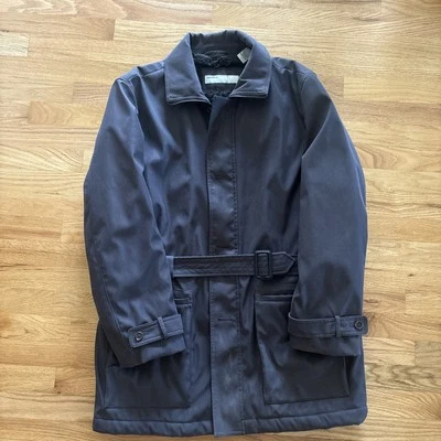 Vintage Perry Ellis Men's Brown Faux Fur Lined Coat Jacket Size Large - Image 1 of 4