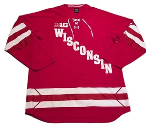 Wisconsin Badgers Under Armour rot bestickt Hockey Trikot Shirt Herren L - Bild 1 von 24