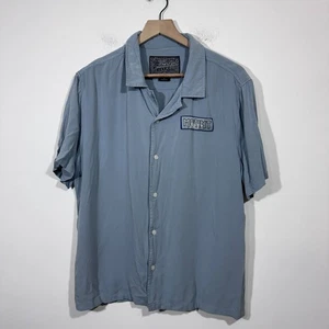 Camisa De Colección Y2K Brooklyn Tela Para Hombre Montura Fuji Manga Corta Abotonada Talla L - Imagen 1 de 6