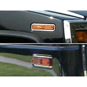4p Stainless Marker Light Accent Trim fits 2003-2007 Hummer H2 by Luxury FX - Picture 1 of 4