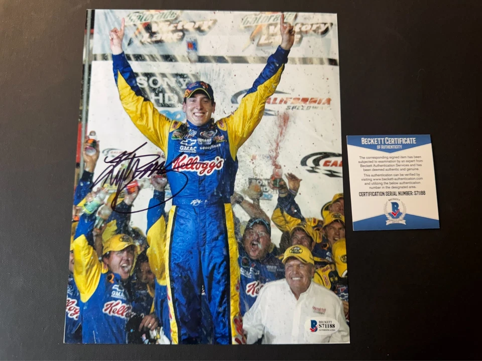 Kyle Busch ¡Raro! Foto firmada autografiada de la leyenda de Nascar 8x10 Beckett BAS certificado de autenticidad Foto 1 de 1