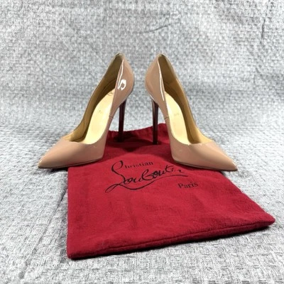 Christian Louboutin Pigalle 120 Patent Calf Nude 40 High Heels Pumps Shoes Read - Image 1 of 4