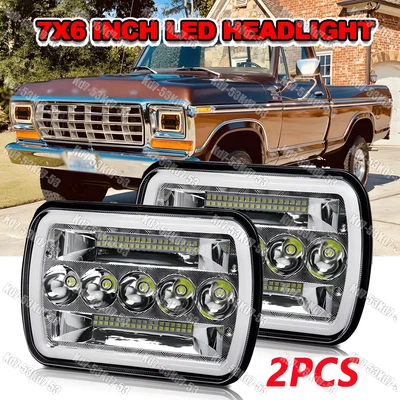 Faro LED cromado alto bajo DRL intermitente para Ford F-150 F-250 F-350 1978-1986 Foto 1 de 4