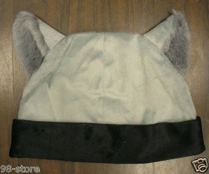 GRAY and BLACK CAT ANIME KITTY GOTH RAVE COSPLAY CAP HAT for KIDS - Picture 1 of 1