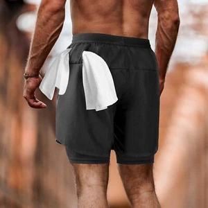 Men'S 2 in 1 Running Shorts Workout Athletic Gym Lightweight Sports Shorts - Picture 1 of 23