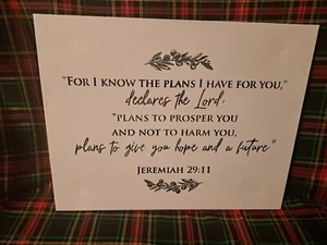 jeremiah 29:11 Canvas Sign, 18" X 14" X .5" - Picture 1 of 5