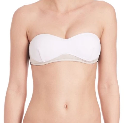 Traje de baño para mujer Stella McCartney bandeau negro/piedra/blanco talla S L1442 Foto 1 de 3