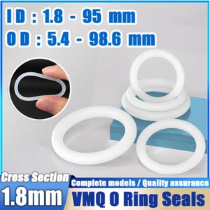Metric VMQ Silicone Rubber O-Rings Seals 1.8mm Cross Section 5.4 - 98.6mm ID - Picture 1 of 125