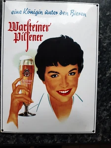 Emaileschild Brauerei Warsteiner Emaille Ausführung Top Seltene Erhaltung - Bild 1 von 2