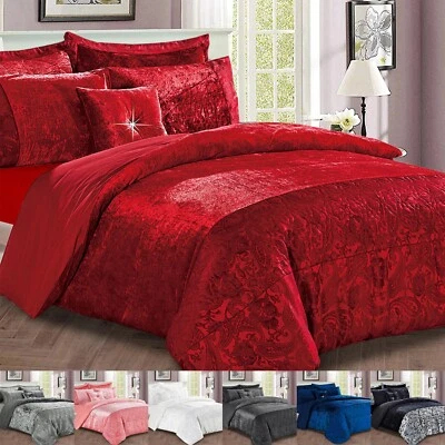 Juego de cama doble king size funda nórdica de terciopelo triturado 3 piezas Foto 1 de 4