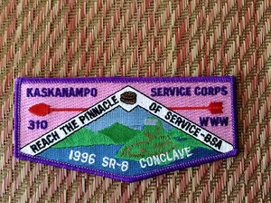 Kaskanampo Merged OA Lodge 310 Old Mint 1996 SR-8 Conclave Scout Flap Patch - Bild 1 von 1