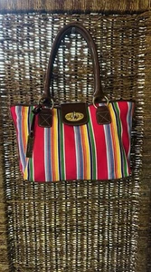 CHAPS Ralph Lauren Multicolor Striped Shoulder Handbag Purse Medium Bag NEW - Picture 1 of 7