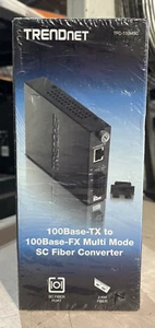 TRENDNET 100BASE-TX TO 100BASE-FX MULTI MODE SC FIBER MEDIA CONVERTER - Picture 1 of 4