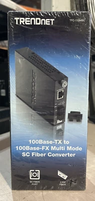 TRENDNET 100BASE-TX TO 100BASE-FX MULTI MODE SC FIBER MEDIA CONVERTER - Image 1 of 4
