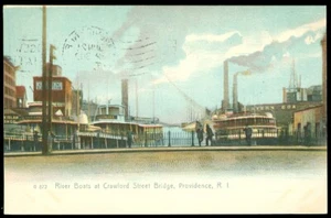 BOTES FLUVIALES EN CRAWFORD ST. BRIDGE - PROVIDENCIA, POSTAL RI - Imagen 1 de 1