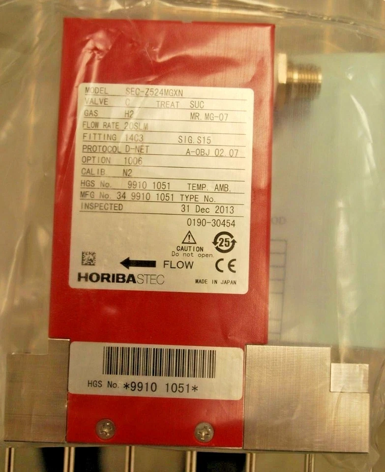 34 9910 1051 / 0190-30454 MDL SEC-Z524MGXN, MFC SUC 1006, H2 20 SLM, N2 / HORIBA - Image 1 of 3