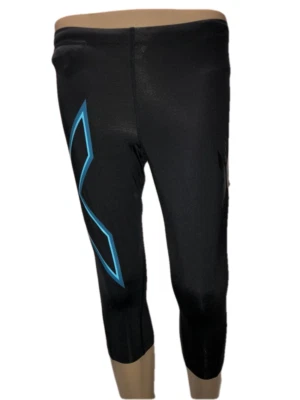 2XU | Womens Compression 3/4 Tights ( Black/Amalfi ) | GREAT BARGAIN - Image 1 of 3