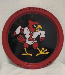 Vintage 1986 Louisville Cardinals 13 Inch Metal Serving Bar Tray Hong Kong - Picture 1 of 14