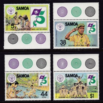 SAMOA #585-578 & 578a MNH SCOUNTING YEAR SET + SOUVENIR SHEET  - Image 1 of 2