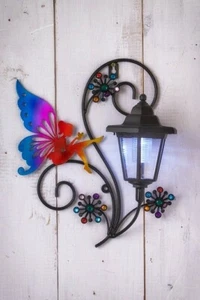 Solar Fairy Light LED Garden Wall Patio Deck Fence Ornament Lamp Plaque Decor - Picture 1 of 3