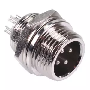 4 Way M12 Panel Mount Male Circular Socket Connector - Picture 1 of 1