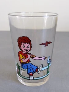 Verre Moutarde Vintage 1973 MC Reims Garçon sur Banc Pigeon Très Bon État France - Picture 1 of 5