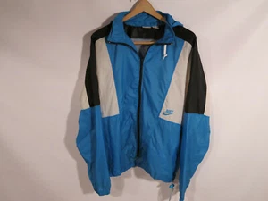 Vintage Nike Blue White Windbreaker Jacket Mens Size L Large - Picture 1 of 7
