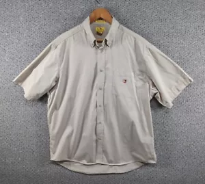 DUCK HEAD Vintage Men's Beige Khaki Wrinkle Resistant Cotton Button Shirt Size L - Picture 1 of 12