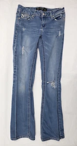ZCO Jeans Women’s Size 5 Light Wash Distressed Stained Denim Jeans - Picture 1 of 20