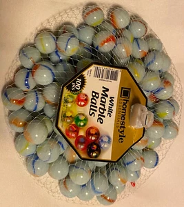 BOLAS DE MÁRMOL BLANCO JUGUETE JUGANDO JUEGOS DIVERTIDOS 100 PIEZAS MÁRMOL DE VIDRIO - Imagen 1 de 1